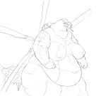 2022 aircraft anthro areola belly big_belly breasts cettus female fist helicopter living_aircraft living_machine living_vehicle machine markings mi-24 morbidly_obese morbidly_obese_anthro morbidly_obese_female nude obese obese_anthro obese_female overweight overweight_anthro overweight_female rotor sketch solo standing star_(marking) thick_thighs vehicle