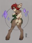  anthro breasts colored ecmajor elora female greyscale hi_res monochrome mostly_nude nipples pussy raised_tail satyr solo spyro_the_dragon video_games yozin7 
