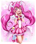  :d bike_shorts blush boots cure_happy eyebrows_visible_through_hair floating_hair frilled_skirt frills full_body hair_between_eyes hairband hanzou highres hoshizora_miyuki long_hair miniskirt open_mouth pink_eyes pink_hair pink_skirt pleated_skirt precure purple_shorts shiny shiny_hair shorts shorts_under_skirt skirt smile smile_precure! solo twintails very_long_hair white_footwear wrist_cuffs 