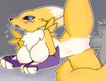 ambiguous_fluids anthro bandai_namco bed breasts digimon digimon_(species) duo female furniture hi_res keryel male male/female penetration renamon vaginal vaginal_penetration yellow_body