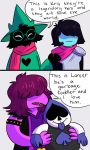  &lt;3 caprine comic deltarune dialogue dragon english_text eyewear female glasses goat hair hat hiirenvirna human kris_(deltarune) lancer_(deltarune) lizard long_hair mammal ralsei reptile scalie scarf sharp_teeth spade susie_(deltarune) teeth text unknown_species 