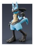 3d_(artwork) anthro barefoot big_feet black_body black_fur blue_body blue_fur canid canine canis digital_media_(artwork) feet feetymcfoot fur generation_4_pokemon hi_res jackal long_ears lucario male male_feet mammal nintendo paws plantigrade pokemon pokemon_(species) red_eyes solo spikes tail toes