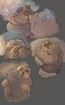 2018 anthro bear bezdomny canine crying duo hug humanoid_hands kissing male mammal overweight overweight_male simple_background tanuki tears 