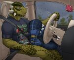 anthro argonian bethesda_softworks big_penis blue_body blue_eyes blue_scales bodily_fluids car clothed clothing digital_media_(artwork) driving duo english_text erection fellatio foreskin genital_fluids genitals hi_res holding_penis horn humanoid_genitalia humanoid_penis inside_car male male/male muscular muscular_anthro muscular_male open_mouth oral penile penis raining reptile saliva scales scalie sex sex_in_car sex_while_driving shen_(archshen) sitting spikes tall_lizzard_(artist) text the_elder_scrolls thick_penis tongue topwear tristen vehicle