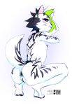 2023 anthro anus breasts butt crouching ear_piercing feet felid feline female fur genitals hair hi_res looking_back mammal nipples nude paws piercing pita_potato pussy rear_view simple_background sketch small_breasts solo tail white_background