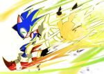  crossover disintegration gloves green_eyes highres light looking_at_another no_humans outstretched_arm pikachu pokemon pokemon_(game) reaching_out running simple_background sonic sonic_the_hedgehog super_smash_bros. super_smash_bros._ultimate tteum93 white_background 