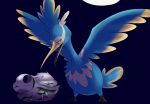 absurd_res avian avian_feet beak blue_body bone cramorant death disposal facial_markings fan_character feathered_crest feathered_wings feathers feet feral feral_pred generation_4_pokemon generation_8_pokemon green_eyes head_crest head_markings hi_res kimza_(kimza) leafysnivy legendary_pokemon male male_pred markings mask_(marking) membrane_(anatomy) nintendo organs pellet pokemon pokemon_(species) same_size_pred shaymin skull sky_forme_shaymin stomach tail tail_feathers thunk_(gyro) toes vore webbed_feet white_markings wings yellow_markings