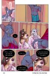 bastriw brown_eyes butt canid canine canis clothed clothing comic dialogue domestic_cat domestic_dog felid feline felis fernando_(bastriw) hi_res male mammal muscular muscular_male partially_clothed pato_(bastriw) purple_eyes shower text
