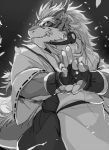  anthro claws clothing dragon eastern_dragon kemono kmd023 male mature_male scalie shiki_taigen solo 