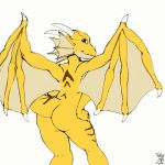  ambiguous_gender animated anthro butt byondrage dragon goldy_(golden.dragon) hi_res scalie shaking_butt simple_background solo white_background wings 