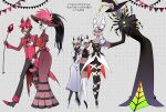 4_eyes alastor_(hazbin_hotel) animal_humanoid carmilla_carmine clara_(hazbin_hotel) clothed clothing daughter_(lore) deer deer_humanoid demon demon_humanoid dress female footwear group hat hazbin_hotel headgear headwear hi_res horn humanoid j40637249j japanese_text male mammal mammal_humanoid mother_(lore) mother_and_child_(lore) mother_and_daughter_(lore) multi_eye odette_(hazbin_hotel) parent_(lore) parent_and_child_(lore) parent_and_daughter_(lore) rosie_(hazbin_hotel) sharp_teeth shoes sibling_(lore) sister_(lore) sisters_(lore) teeth text umbrella yellow_teeth zestial_(hazbin_hotel)