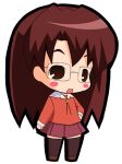  azumanga_daioh chibi glasses long_hair lowres mizuhara_koyomi open_mouth thighhighs white_background 