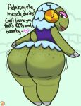 animal_crossing anthro bedroom_eyes big_butt bottom_heavy bottomless bovid bubble_butt butt butt_focus caprine cashmere_(animal_crossing) clothed clothing female freckled_butt freckles jiggling klutzatdusk looking_at_viewer looking_back mammal narrowed_eyes nintendo seductive sheep solo thick_thighs wide_hips