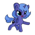  2018 alpha_channel animated cutie_mark dancing equine eyelashes female feral friendship_is_magic horn mammal my_little_pony open_mouth princess_luna_(mlp) simple_background solo teeth tjpones transparent_background winged_unicorn wings young 