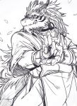  anthro claws clothing dragon eastern_dragon kemono kmd023 male mature_male scalie shiki_taigen solo 