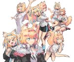  &gt;_&lt; 2girls animal_ear_fluff animal_ears bandaid bandaid_hair_ornament belt belt_collar black_collar blonde_hair blue_eyes blue_hair breasts collar colored_inner_animal_ears commentary cropped_shirt dog_ears dog_girl dog_tail elagune english_commentary frilled_shorts frills fur-trimmed_jacket fur_trim fuwawa_abyssgard fuwawa_abyssgard_(1st_costume) hair_ornament hairband headband headphones headphones_around_neck highres hololive hololive_english horn_hairband jacket large_breasts long_hair mococo_abyssgard mococo_abyssgard_(1st_costume) multicolored_hair multiple_girls nintendo_switch open_mouth pink_belt pink_brooch pink_eyes pink_hair pink_hairband pink_headband pointing shorts siblings simple_background sisters spiked_collar spikes streaked_hair tail twins virtual_youtuber white_background 