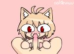 :3 ahoge animal_ears animal_humanoid ashieuwu balls between_legs big_eyes blonde_hair blush bodily_fluids digital_media_(artwork) duo felid felid_humanoid feline feline_humanoid female female_on_human first_person_view flat_chested genitals hair hi_res human human_on_humanoid human_pov humanoid imminent_oral inner_ear_fluff interspecies male male/female male_on_humanoid male_pov mammal mammal_humanoid melty_blood neco-arc nude owo penis red_eyes short_hair simple_background slim smile tsukihime tuft type-moon