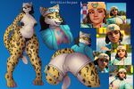 anthro belly big_breasts black_nipples breasts claws clothing curvy_figure epic_games eriklechugaa felid female fortnite hi_res jacket jaguar mammal nipples opal_(fortnite) pantherine pink_claws presenting pubes slightly_chubby smile solo thick_thighs topwear voluptuous