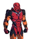  absurdres arms_at_sides bionicle clenched_hands cowboy_shot highres humanoid_robot kanohi_(bionicle) mekrani piston red_eyes robot simple_background solo standing tahu_(bionicle) the_lego_group white_background 
