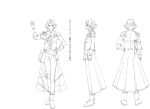  armor bangs belt_pouch boots character_sheet coat epaulettes fingerless_gloves from_behind full_body gloves hand_on_hip hand_up knee_pads lineart majiro_(mazurka) male_focus military military_uniform monochrome multiple_views official_art parted_bangs pouch sakai_(senjuushi) senjuushi:_the_thousand_noble_musketeers short_hair shoulder_armor smile standing translation_request transparent_background turnaround uniform 