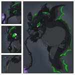 animate_inanimate black_body blush comic dragon green_eyes hi_res inflatable inflation living_inflatable membrane_(anatomy) membranous_wings mythological_creature mythological_scalie mythology pool_toy scalie symrea wings