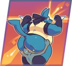 2024 anthro belly big_belly big_butt biped blue_body butt duo face_on_butt generation_4_pokemon greenendorf hi_res humanoid_hands lucario nintendo overweight pokemon pokemon_(species)