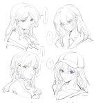  ... 4girls ? bang_dream! bang_dream!_it&#039;s_mygo!!!!! baseball_cap blue_eyes blush braid closed_mouth commentary_request french_braid greyscale hair_between_eyes hair_ornament hair_ribbon hairclip hat highres long_hair medium_hair misumi_uika monochrome multiple_girls nagasaki_soyo parted_lips purple_eyes ribbon sidelocks simple_background siy_(shengxiu760722) spoken_ellipsis spoken_question_mark spot_color togawa_sakiko upper_body wakaba_mutsumi white_background yellow_eyes 