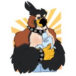 1:1 2024 5_fingers accipitrid accipitriform alyx_(birdboned) ambiguous_gender anthro aquilinae avian beak bird birdboned black_body black_feathers blue_body blue_feathers blue_fur blush canid canine collar collar_only countershade_face countershade_feathers countershade_torso countershading digital_media_(artwork) duo eagle eyebrows eyes_closed feathers feet fingers fur geometric_background hi_res hug larger_male male male/ambiguous mammal multicolored_body multicolored_feathers nude ornate_hawk-eagle simple_background size_difference smaller_ambiguous snout spiked_collar spikes talons toes white_body white_feathers winged_arms wings