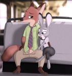  animal_genitalia assisted_exposure canine clothing difference disney fluffytuft fox invalid_tag judy_hopps lagomorph mammal nick_wilde pants penis public rabbit sheath sitting size train vehicle voyeur zootopia 