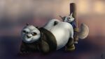 all_fours anthro arms_tied bear bound butt canid canine corsac_fox digital_media_(artwork) dreamworks duo embrace female fox fur giant_panda grey_body grey_fur hi_res khalia_art kung_fu_panda legs_tied looking_back male male/female mammal master_po_ping nude overweight restraints rope smile tail torture true_fox white_body white_fur zhen_(kung_fu_panda)