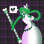  absurd_res big_breasts blush breasts cleavage clothed clothing deltarune dress female grin hathy hi_res humanoid lugen_kobold monster nipple_bulge not_furry smile solo tentacles 
