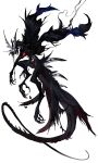  absurdres black_fur black_tail black_wings deepsea9013 dragon full_body highres horns monster no_humans original solo white_background wings 
