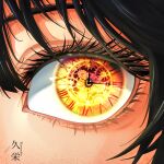  1girl black_hair clock_eyes clockwork date_a_live eye_focus highres hisaeki roman_numeral solo symbol-shaped_pupils tokisaki_kurumi 