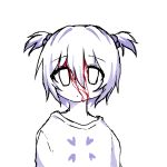  blank_eyes blood disappointed hair_between_eyes hair_ornament hair_tie human_experiment_(wwinterdotcom) original shirt short_hair short_twintails sketch t-shirt twintails 