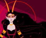  1girl black_bodysuit black_hair bodysuit breasts fins head_fins her_imperious_condescension homestuck large_breasts light-brights long_hair solo troll_(homestuck) very_long_hair 