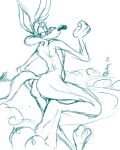 anthro avian bird butt canid canine canis coyote cuculiform duo feral looking_at_viewer looking_back looking_back_at_viewer looney_tunes male mammal new_world_ground_cuckoo nude road_runner_(looney_tunes) roadrunner running sketch solo_focus stevethedragon tail warner_brothers wile_e._coyote