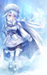  :o absurdres ainu_clothes bangs blue_cape blue_eyes blue_hair blue_hat blurry blurry_background blush brown_footwear brown_legwear cape commentary_request day depth_of_field eyebrows_visible_through_hair fate/grand_order fate_(series) full_body fur-trimmed_boots fur-trimmed_cape fur_collar fur_trim hair_between_eyes hair_flaps hair_ornament hat head_tilt highres illyasviel_von_einzbern leg_warmers long_hair long_sleeves looking_at_viewer mittens multicolored multicolored_cape multicolored_clothes outdoors panties parted_lips pom_pom_(clothes) samoore sitonai sleeves_past_wrists snowing solo standing underwear v-shaped_eyebrows very_long_hair white_cape white_mittens wide_sleeves 