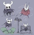  2019 2_horns absurd_res ambiguous_gender anthro arthropod bench black_body blue_clothing blue_robe clothing colored cracked_mask cracks duo featureless_crotch female fungus graskip hi_res holding_melee_weapon holding_object holding_sword holding_weapon hollow_knight horn hornet_(hollow_knight) insect jumping lights mask melee_weapon mushroom no_pupils obscured_eyes on_bench park_bench pose purple_background red_clothing red_robe robe rock shadow simple_background sitting sitting_on_bench standing street_lamp string sword sword_in_mouth team_cherry the_knight_(hollow_knight) vessel_(species) weapon white_mask 