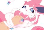  anthro blue_eyes eeveelution feet female fur generation_6_pokemon genitals guide_lines hair hand_on_butt hi_res male nintendo pinecraft pink_body pink_feet pink_fur pink_hair pokemon pokemon_(species) short_tail simple_background solo sylveon tail white_background white_body white_fur 