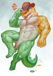 2024 abs alligator alligatorid anthro areola barazoku biceps big_muscles big_penis candy clothing crocodilian deltoids dessert emanata flaccid food food_creature genitals glitch_productions gummigoo_(tadc) gummy_(food) gummy_creature hat hat_tip headgear headwear hi_res humanoid_genitalia humanoid_penis laon8130 living_candy male muscular muscular_anthro muscular_male navel nipples non-mammal_nipples nude open_mouth pecs penis reptile scalie serratus simple_background solo the_amazing_digital_circus tongue tongue_out white_background