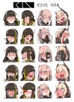  absurdres angry anti-rain_(girls_frontline) blood blush closed_eyes commentary_request eyepatch face girls_frontline highres laughing m16a1_(girls_frontline) m4_sopmod_ii_(girls_frontline) m4a1_(girls_frontline) multiple_girls nosebleed sd_bigpie shy st_ar-15_(girls_frontline) 