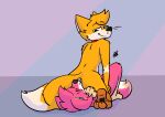 absurd_res anal anthro canid canine chris_(raposanaranja) duo fox hair hi_res looking_pleasured male male/male mammal oral orange_body pink_hair raposanaranja rimming sex shaded simple_background simple_shading sitting smile