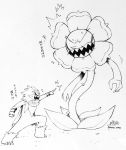  accra akabane_jin ambiguous_gender angry demon flower japanese_text male plant sketch text 
