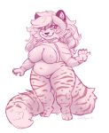  anthro big_breasts breasts claws feline female mammal navel nipples pussy short_stack slightly_chubby spottedtigress stripes thick_thighs twitter_sweater 