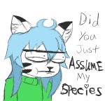  angry aqua_hair emote feline fur girly mammal markings meme nicholas_c._corbin para-medic reaction_image sketch turtleneck white_fur youtuber 