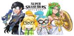  2018 animal_crossing animal_humanoid anthro bayonetta bayonetta_(character) black_hair black_nose blonde_hair breasts canine cephalopod cephalopod_humanoid clothing crossover deity ear_piercing english_text eyewear fangs female floppy_ears fur glasses gloves green_eyes green_hair group gun hair handgun hi_res humanoid inkling isabelle_(animal_crossing) jewelry kid_icarus long_hair male mammal marine minus8 nintendo open_mouth palutena piercing pointy_ears ponytail ranged_weapon short_hair smile splatoon super_smash_bros tentacle_hair tentacles text video_games weapon white_fur yellow_fur 