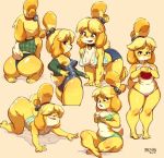  animal_crossing anthro breasts butt canine clothing dog female isabelle_(animal_crossing) maiz-ken mammal nintendo shih_tzu solo stretching video_games 