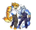  2018 absurd_res anthro belt biceps canine cheong_hwan clothed clothing digital_media_(artwork) fur gloves hair hi_res jeurantaes male mammal muscular muscular_male wolf wolfmalro 
