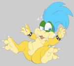  anthro balls blue_eyes bracelet celestial claws erection fangs hair half-closed_eyes jewelry koopaling larry_koopa male mario_bros mohawk nintendo open_mouth penis perineum simple_background solo sparkles spikes tattoo tongue tongue_out video_games 