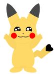  cleft_tail female fur happy ms_paint nintendo pikachu pok&eacute;mon pok&eacute;mon_(species) pussy raised_arm smile standing video_games xushii 